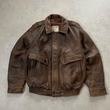 HOUSTON 휴스턴 A-2 가죽 자켓 브라운