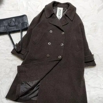 MEDE 19F 피 코트 헤링본 더블 롱 XL 빅 사이즈