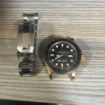 자동 와인딩 시계 골드 블랙 다이버즈