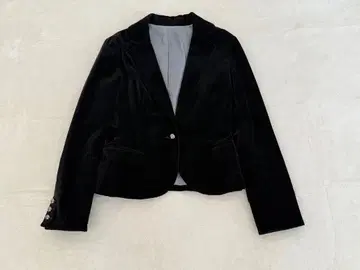 블랙 벨로아 싱글 버튼 슬림핏 자켓 자이로 S