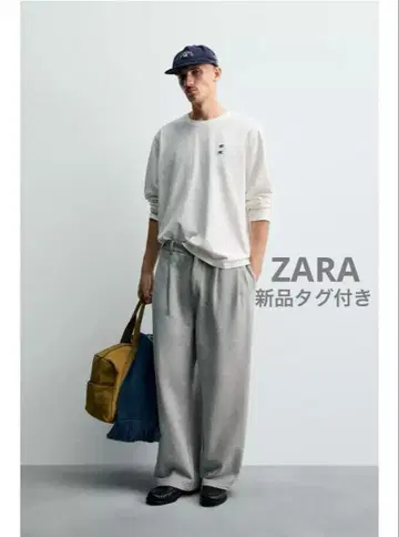 완판템 CHAMPION x ZARA 플리츠 릴랙스 핏 팬츠 S-M