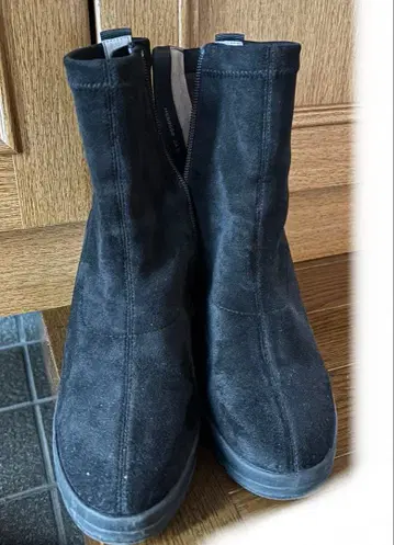 플러스 다이애나 웨지솔 숏부츠 (블랙 인공 실키)