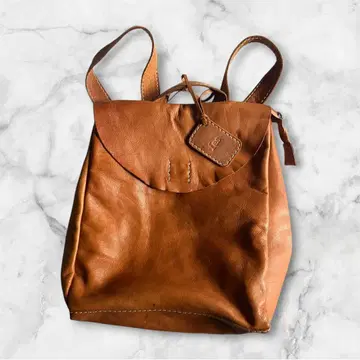 HAWK COMPANY 천연 가죽 백팩 브라운