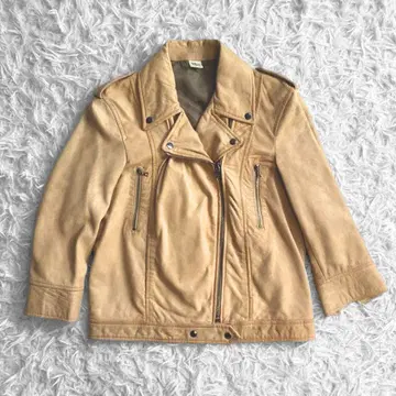 Ron Herman 라이더 자켓 XS 베이지 숏 기장 천연 가죽