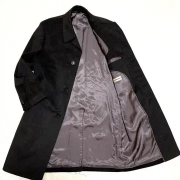 [컨디션 최상] 캐시미어 100% 스텐칼라 롱 코트 블랙 AB5