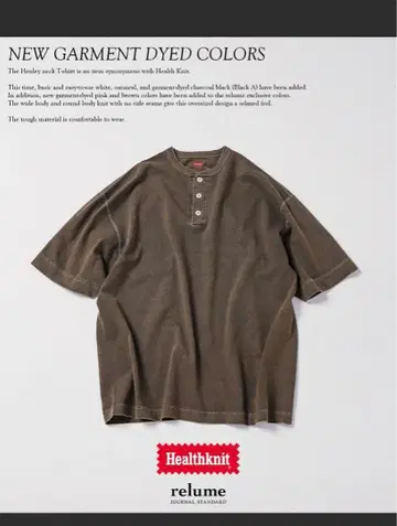 Healthknit / 헬스니트 별주 헨리넥T셔츠