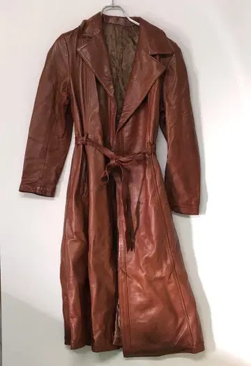 COSEIN 스페인산 90s 유럽풍 구제 의류 천연 가죽 롱 코트