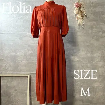 플로리아 백리본 플리츠 롱 결혼식 원피스 드레스 테라코타 M 사이즈