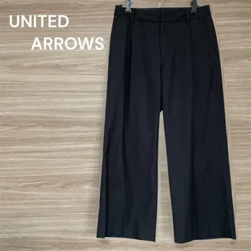 유나이티드 애로우즈 [ M ] 블랙 와이드 팬츠 백 포켓 루즈핏
