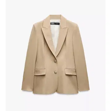 ZARA 숄더 패드 핏 자켓 베이지