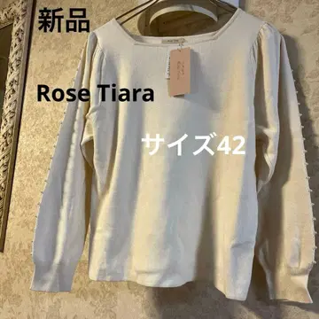 새상품 택 미사용 빅 사이즈 42 로즈 티아라 펄 니트 스웨터