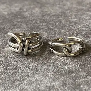 멕시칸 주얼리 실버 925 곡선 변형 반지 디자인 심플