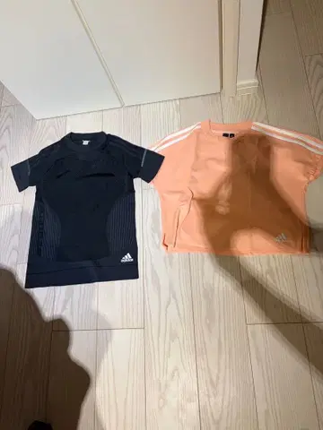 adidas 반팔 T셔츠 트레이닝 의류 블랙 핑크 세트