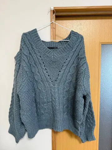 Heather 헤더 케이블 소매 레이어 니트