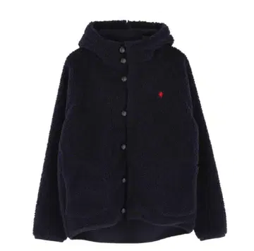 네이비 플리스 자켓 후드 부착