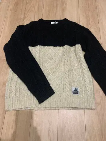 엑스라지 케이블 짜임 니트 니트 바이컬러 xlarge