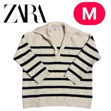 ZARA V넥 스트라이프 니트 스웨터 M 사이즈