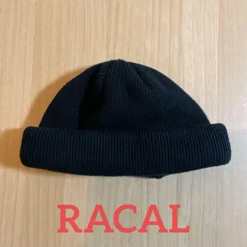 [새상품급] RACAL 라칼 코튼 아크릴 로고 비니 블랙 black