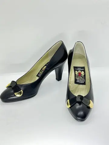 시착 전시 새상품급 모토마치 MIHAMA 미라마 리본 펌프스 6cm 힐