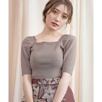 NOELA 워셔블 파워숄더 니트 모카 프리