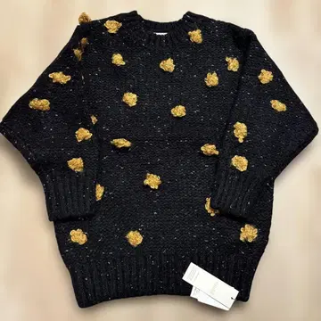 snidel 폼폼 니트 스웨터 (blk x mst)F