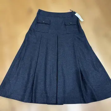 다마 컬렉션 다크 그레이 플리츠 스커트 울 100%