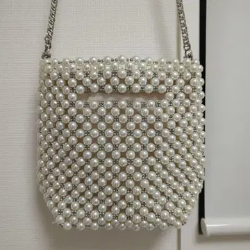 [ ZARA ] 펄 비즈 미니 버킷 백