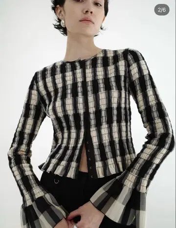 CLANE SHIRRING DESIGN BLOUSE MIX size1