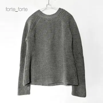 새상품급 forte forte 리브 크루넥 래글런 니트 이탈리아제