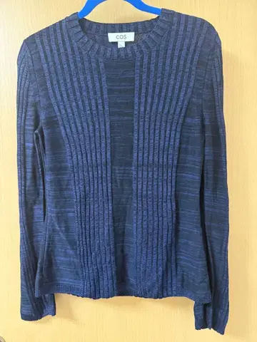 COS 네이비 리브 긴팔 상의 EUR M