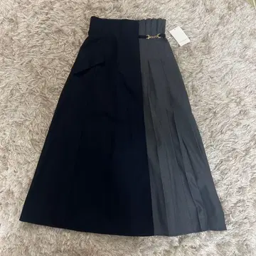 [택 포함] JILL BY JILLSTUART 플리츠 롱 스커트 네이비