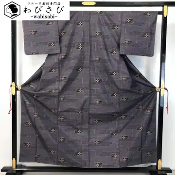 츠무기 기모노 사각 꽃 무늬 소시소네즈색 교육용 실 K-5043