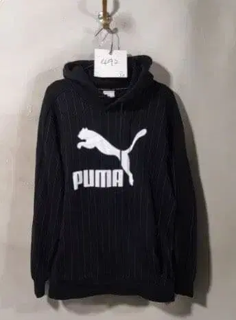 로고 후디 블랙 / 핀스트라이프