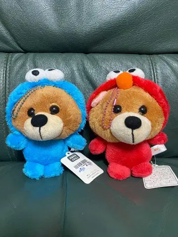 USJ 엘모와 쿠키 몬스터 봉제 인형 마스코트 키체인