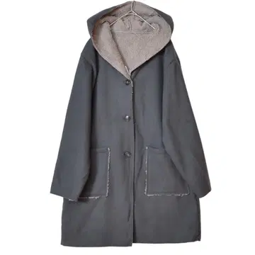 새상품 택 포함 M~L 차콜 후드 부착 보아 안감 코트 여성용