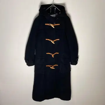 히로미치 나카노 초 롱 기장 더플 코트 후드 부착 안감 체크 올 패턴 M