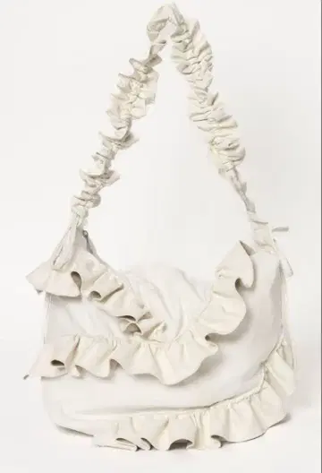 택 포함 미사용 새상품 Heather 프릴 셔링 백 아이보리 헤더