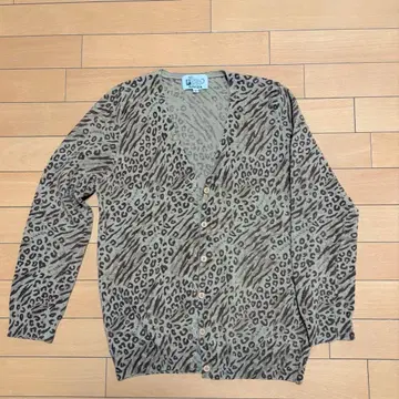 KRIZIA 레오파드 무늬 브라운 니트 가디건 긴팔