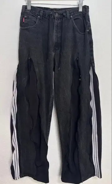 리메이크 데님 4zip 데님 데님&저지 와이드 데님 블랙 데님