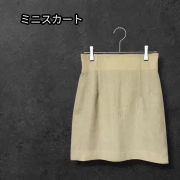 미니 스커트 심플 베이직 고급 성인 여성 일본제 크림색