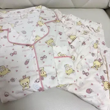 코리락쿠마 파자마 룸웨어 3종 세트 핑크 리락쿠마 반팔