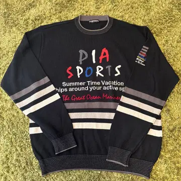 새상품급 PIA SPORTS 스트라이프 트레이닝복 블랙