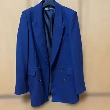 ZARA 네이비 더블 브레스트 테일러드 자켓