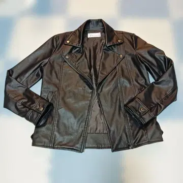 블랙 가죽 자켓 XL 여성용