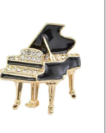타이니 주얼 그랜드 피아노 브로치 핑 골드 chelseachicnyc