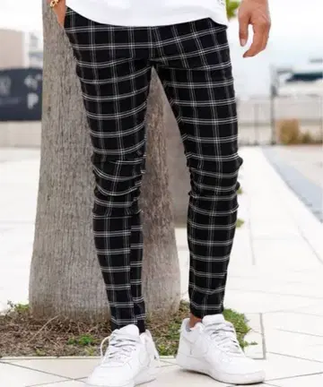 [아담스 저글러] 체크 스키니 팬츠