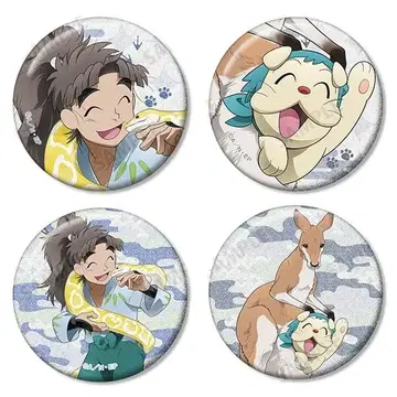 닌타마 란타로 토부 동물공원 글리터 캔뱃지 타케야 하치자에몬 & 헴헴