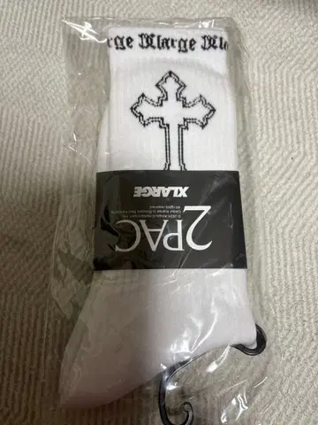 미사용 새상품 XLARGE x 2PAC 삭스 화이트 원사이즈
