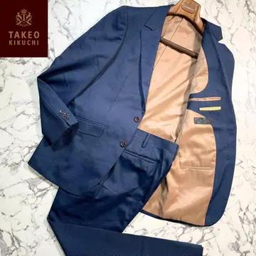 컨디션 최상 / 셋업 (XL) 싱글 수트 스트라이프 패턴 네이비