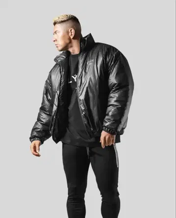 택 포함 시착 LYFT 블랙 다운 자켓